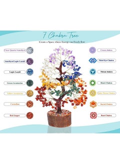 Crocon 7 Chakra Crystal Tree Of Life Handmade Feng Shui Bonsai Attract Good Luck Gemstone Tree Home Decoration Crystals Seven Chakra Tree For Positive Energy Meditation Accessories Money Tree Gift  - Image 5