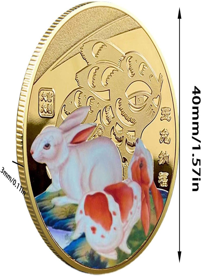 GGOOT - Chinese Zodiac Year Of Rabbit 2023 Coins | Year Of The Rabbit Chinese Lunar New Year Keepsake | Gold Silver Twelve Zodiac Year Of The Rabbit Collectibles for Chinese Lunar New Year Christmas - Image 1