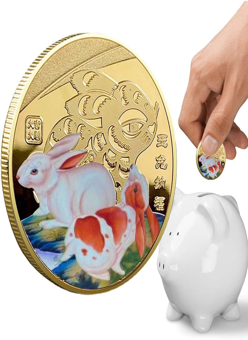 GGOOT - Chinese Zodiac Year Of Rabbit 2023 Coins | Year Of The Rabbit Chinese Lunar New Year Keepsake | Gold Silver Twelve Zodiac Year Of The Rabbit Collectibles for Chinese Lunar New Year Christmas - Image 1