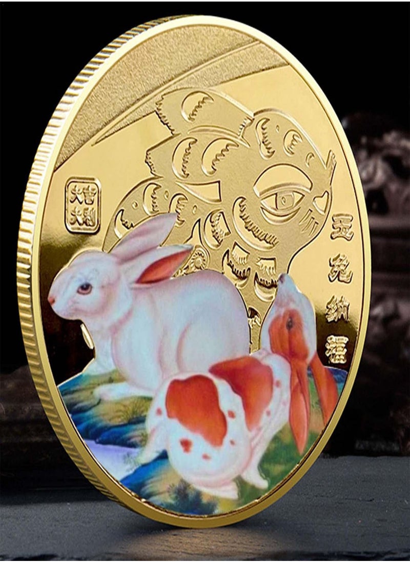 GGOOT - Chinese Zodiac Year Of Rabbit 2023 Coins | Year Of The Rabbit Chinese Lunar New Year Keepsake | Gold Silver Twelve Zodiac Year Of The Rabbit Collectibles for Chinese Lunar New Year Christmas - Image 1