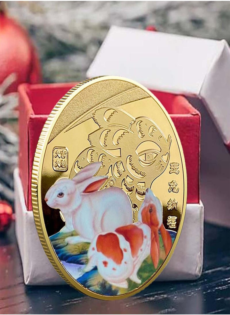 GGOOT - Chinese Zodiac Year Of Rabbit 2023 Coins | Year Of The Rabbit Chinese Lunar New Year Keepsake | Gold Silver Twelve Zodiac Year Of The Rabbit Collectibles for Chinese Lunar New Year Christmas - Image 1