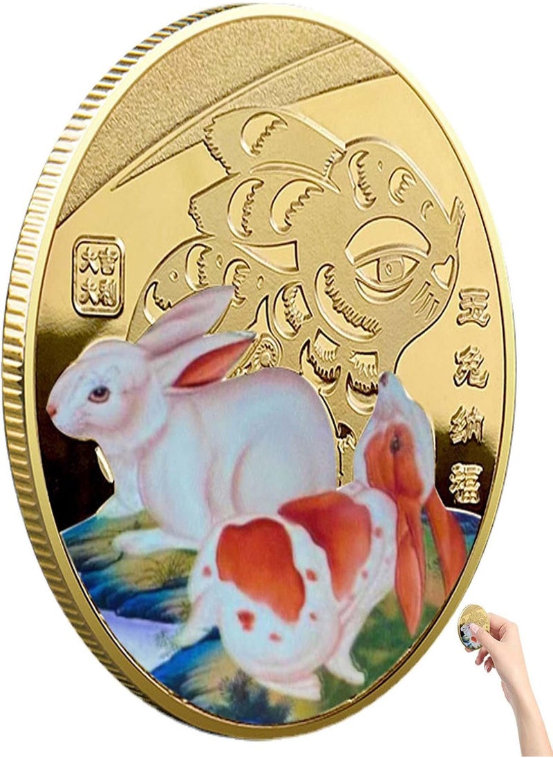 GGOOT - Chinese Zodiac Year Of Rabbit 2023 Coins | Year Of The Rabbit Chinese Lunar New Year Keepsake | Gold Silver Twelve Zodiac Year Of The Rabbit Collectibles for Chinese Lunar New Year Christmas - Image 1
