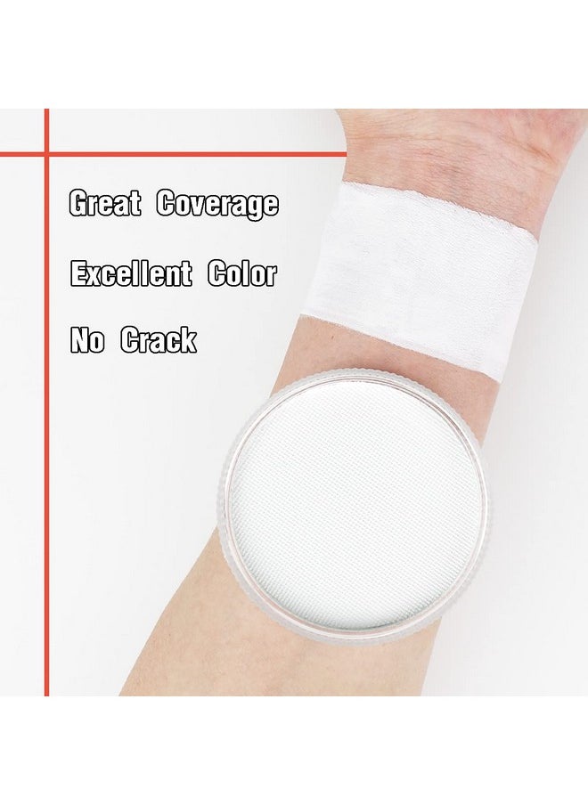 Bowitzki 30G Professional Face Paint Body Paint Water Based Face Painting Makeup Safe For Kids And Adults Split Cake Single Color (White+Orange)  - Image 3