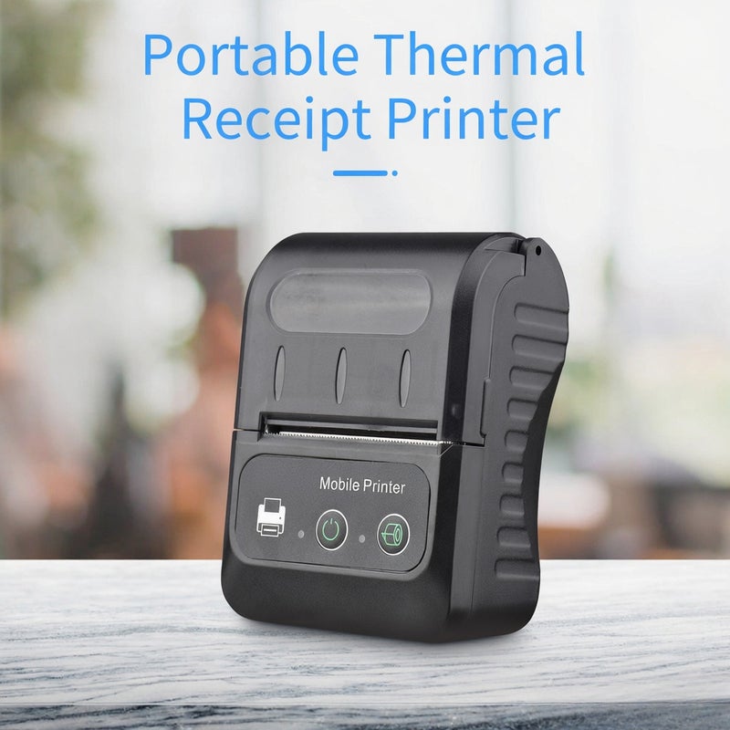 Mini Thermal Receipt Printer - 57mm Paper Width 1500mAh Battery No Ink Needed BT & USB Connectivity for Mobile Business, Restaurant, Retail Shop - Image 3