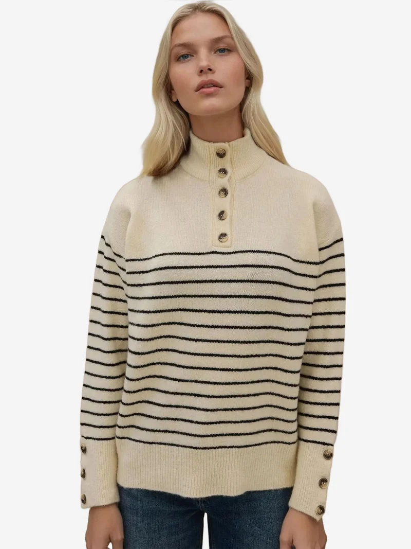 Hiccup كنزة بياقة أزرار محبوكة