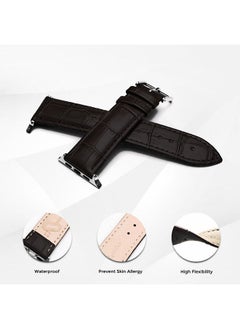O Ozone Leather Strap For Apple Watch Series 10 | Ultra 2 | 8 Ultra | 9 | 8 | 7 | 6, 49/46/45/44/42mm, Premium Leather Smartwatch Wristband Strap- Black  - Image 4