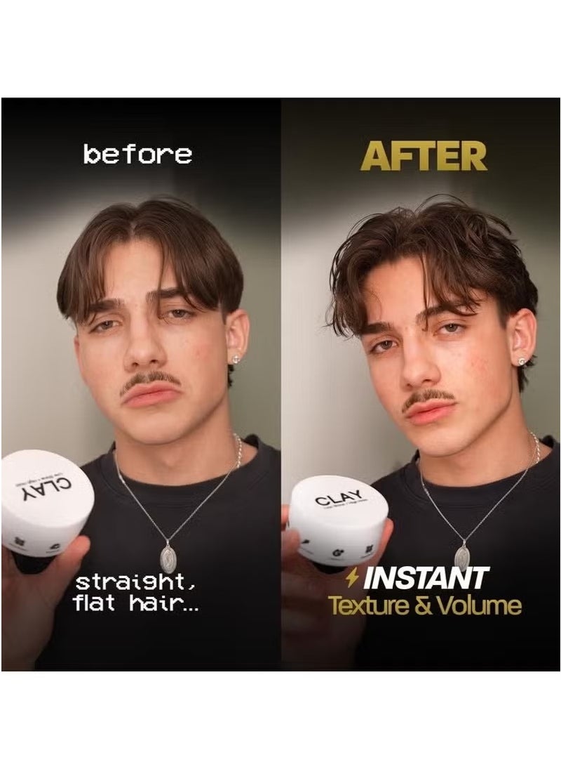 Based Hair Clay for Men, Premium Hair Clay with Strong Hold, Texturizing Finish, & Zero Shine, Styling Clay for Medium, Thick, Straight, or Wavy Hair, Santal Sandalwood Fragrance (3oz Pack of 1) - Image 4