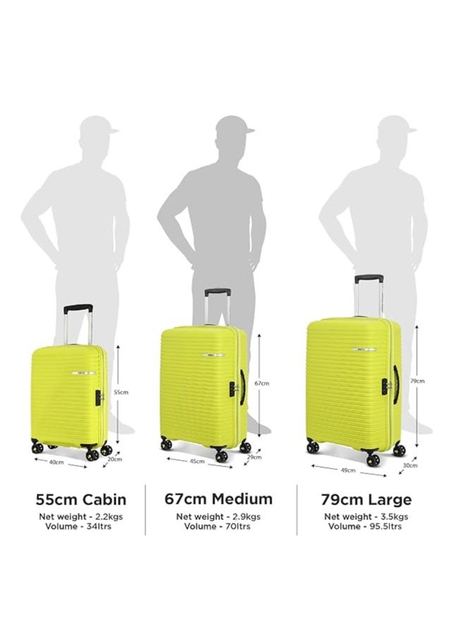 AMERICAN TOURISTER American Tourister Liftoff 67 cms Medium Check-in Polypropylene Hard Sided Double Spinner Wheel Luggage/Trolley Bag/Suitcase (Apple Green)  - Image 2