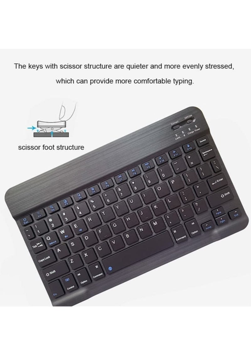 ELTRAZONE Rechargeable Bluetooth Keyboard and Mouse Combo Ultra-Slim Portable Compact Wireless Mouse Keyboard Set for Android Windows Tablet Cell Phone iPhone iPad Pro Air Mini, iPad OS/iOS 13 and above (Black)  - Image 2
