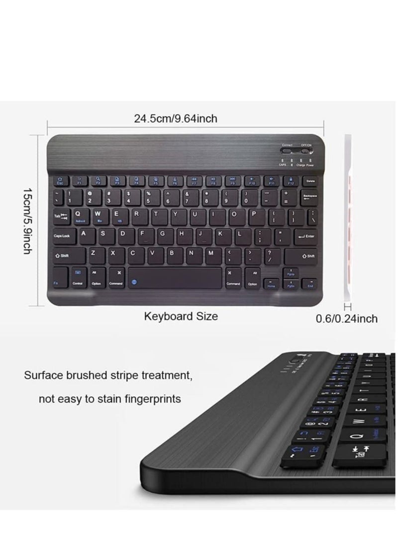 ELTRAZONE Rechargeable Bluetooth Keyboard and Mouse Combo Ultra-Slim Portable Compact Wireless Mouse Keyboard Set for Android Windows Tablet Cell Phone iPhone iPad Pro Air Mini, iPad OS/iOS 13 and above (Black)  - Image 4