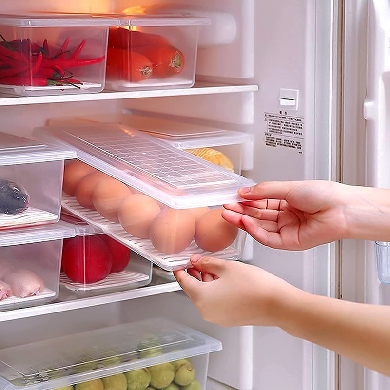 Onefire Food Storage Container Pack Of 12 With Removable Drain Plate And Lid 1500 Ml Fridge Storage Box Stackable Plastic zer Storage Containers To Keep Fresh For Fish, Meat, Vegetables, Fruits - Image 3