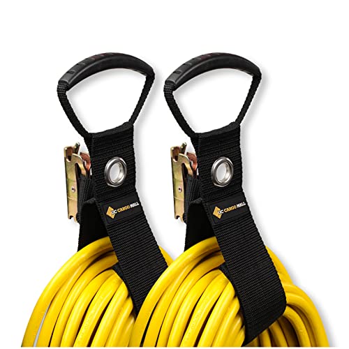 DC Cargo Mall DC Cargo Extension Cord Organizer E-Track Accessories for (Pack of 2) – Keep Cords, Cables, Hoses, Etrack Accessories Organized On E-Track - 17” Hook & Loop Closure Keeps Cables Secure - Image 1