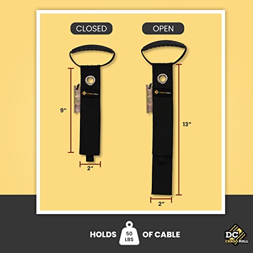 DC Cargo Mall DC Cargo Extension Cord Organizer E-Track Accessories for (Pack of 2) – Keep Cords, Cables, Hoses, Etrack Accessories Organized On E-Track - 17” Hook & Loop Closure Keeps Cables Secure - Image 5