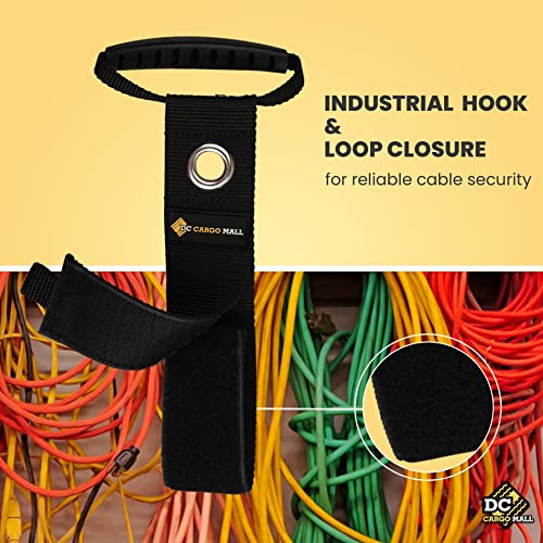 DC Cargo Mall DC Cargo Extension Cord Organizer E-Track Accessories for (Pack of 2) – Keep Cords, Cables, Hoses, Etrack Accessories Organized On E-Track - 17” Hook & Loop Closure Keeps Cables Secure - Image 4