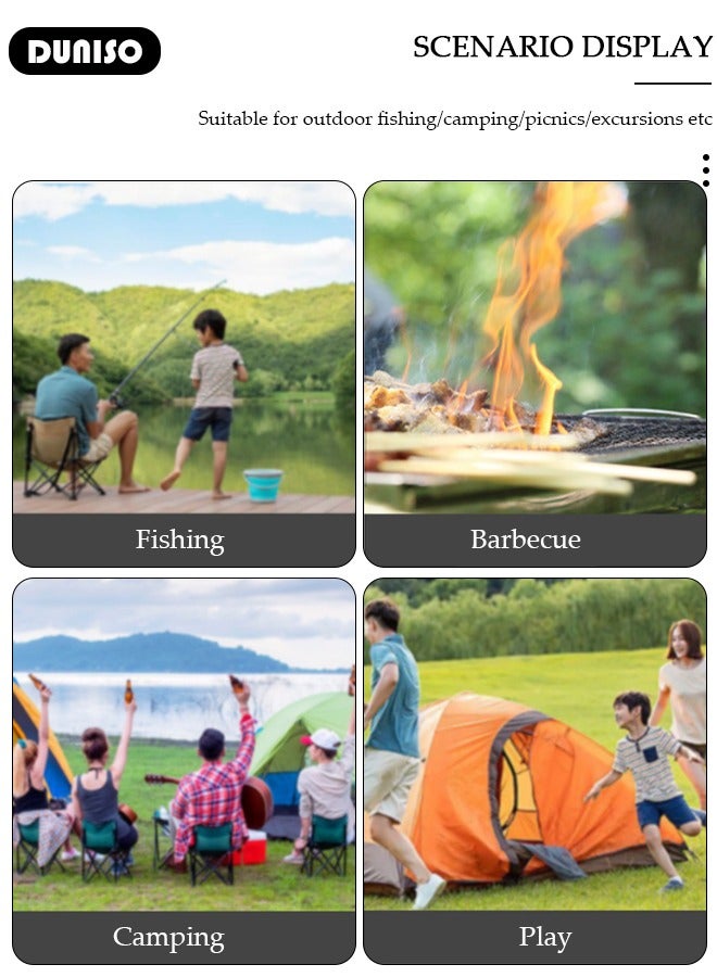 DUNISO 5 Piece Folding Camping Table Chair Set,Aluminum Roll Up Portable Picnic Table Outdoor Lightweight Folding Table with Carry Bag, Portable Folding Travel Table Chair for Outdoor Indoor Picnic Party BBQ Hiking Patio Garden Backyard(1*Table&4*Chairs) - Image 4