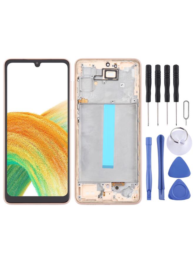 erorex Replacement For Samsung Galaxy A33 5G SM-A336 6.36 inch OLED LCD Screen Digitizer Full Assembly with Frame Gold - Image 1