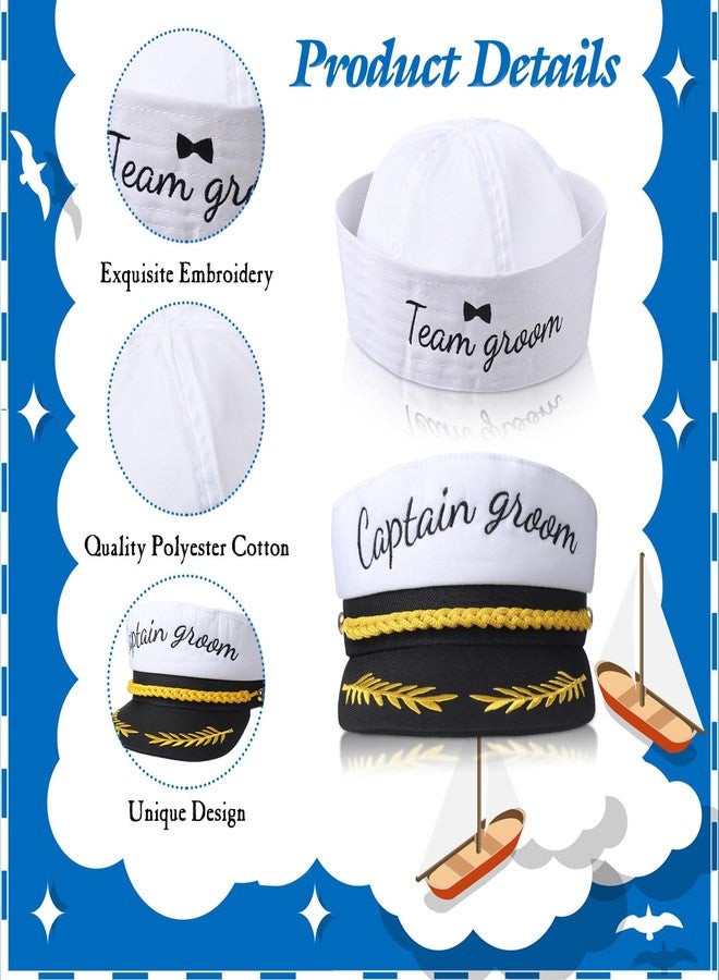 JaGely 7 Pcs Bachelor Party Favors Include 1 Captain Groom Hat and 6 Groom Sailor Hat Bachelor Party Decorations Accessories - Image 4