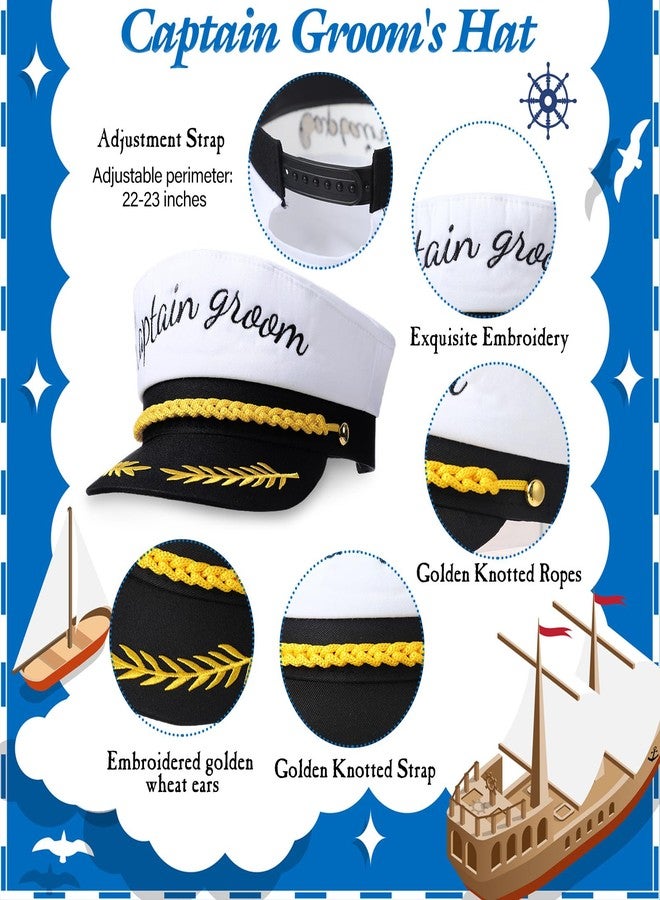 JaGely 7 Pcs Bachelor Party Favors Include 1 Captain Groom Hat and 6 Groom Sailor Hat Bachelor Party Decorations Accessories - Image 5