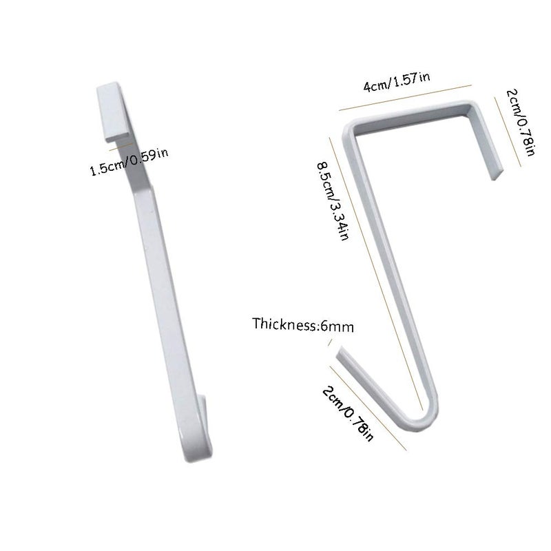 OJYUDD 12 Pack White Smart Over The Door Hook,2 Side Metal Z Hooks,S Hooks for Hanging Coats,Bags,Towels for Bathroom,Kitchen,Office - Image 2