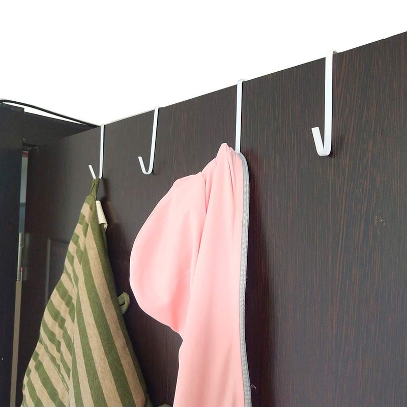 OJYUDD 12 Pack White Smart Over The Door Hook,2 Side Metal Z Hooks,S Hooks for Hanging Coats,Bags,Towels for Bathroom,Kitchen,Office - Image 4