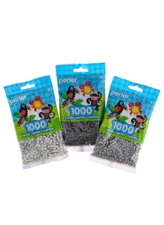 Perler Perler 83-99787 Fuse Bead Set for Craft Activities, Light Gray, Gray, and Dark Gray, 3000 Pieces  - Image 1