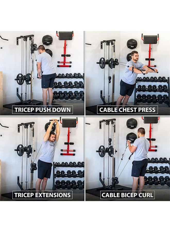 Max Strength Wall-Mounted Lat Pulley System Home Gym Cable Machine for Strength Training, Compatible with 1” & 2” Weight Plates - Image 2