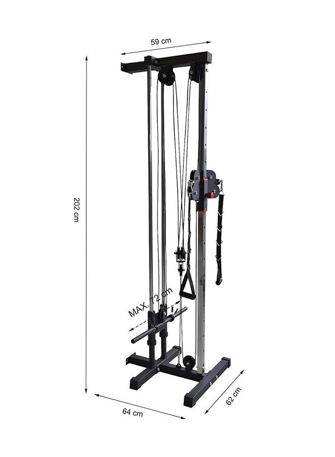 Max Strength Wall-Mounted Lat Pulley System Home Gym Cable Machine for Strength Training, Compatible with 1” & 2” Weight Plates - Image 4