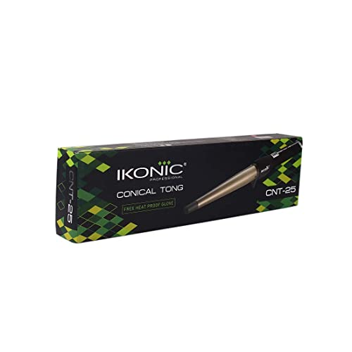 IKONIC Professional Conical Tong Hair Curler - CNT 25mm with Ceramic Barrel for all hair types (Black) for Salon Finish Hair Styling - Image 4
