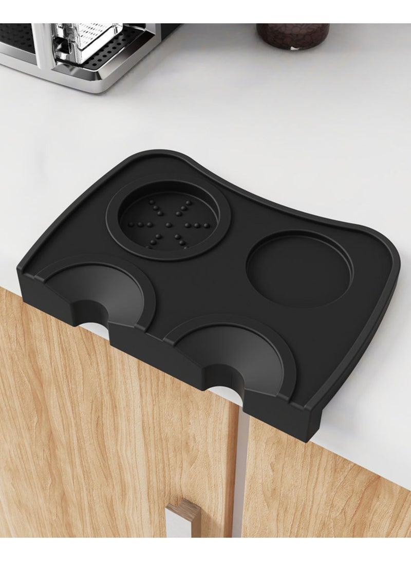 Multi-Function Silicone Coffee Tamper Mat, L-Shaped Edge Protector Tray for Portafilter, Tamper & Distributor, Easy to Clean Coffee Bar Mat, Heat-Resistant Non-Slip Tamping Mat for Espresso Tools, Barista Accessory, Counter Protection - Image 4