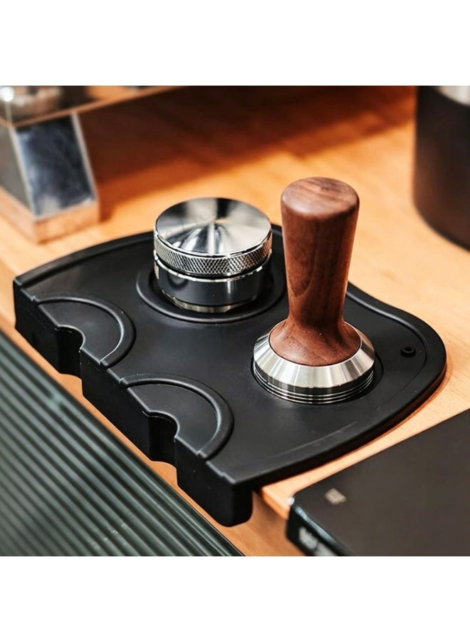 Multi-Function Silicone Coffee Tamper Mat, L-Shaped Edge Protector Tray for Portafilter, Tamper & Distributor, Easy to Clean Coffee Bar Mat, Heat-Resistant Non-Slip Tamping Mat for Espresso Tools, Barista Accessory, Counter Protection - Image 3