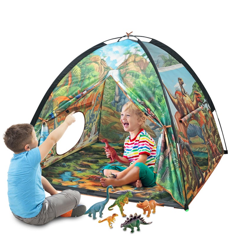 LimitlessFunN Dinosaur Kids Play Tent Includes Star Lights Carrying Case Children Dome Playhouse for Boys Toddlers Indoor Outdoor 48 D x 48 W x 42 H - Image 3