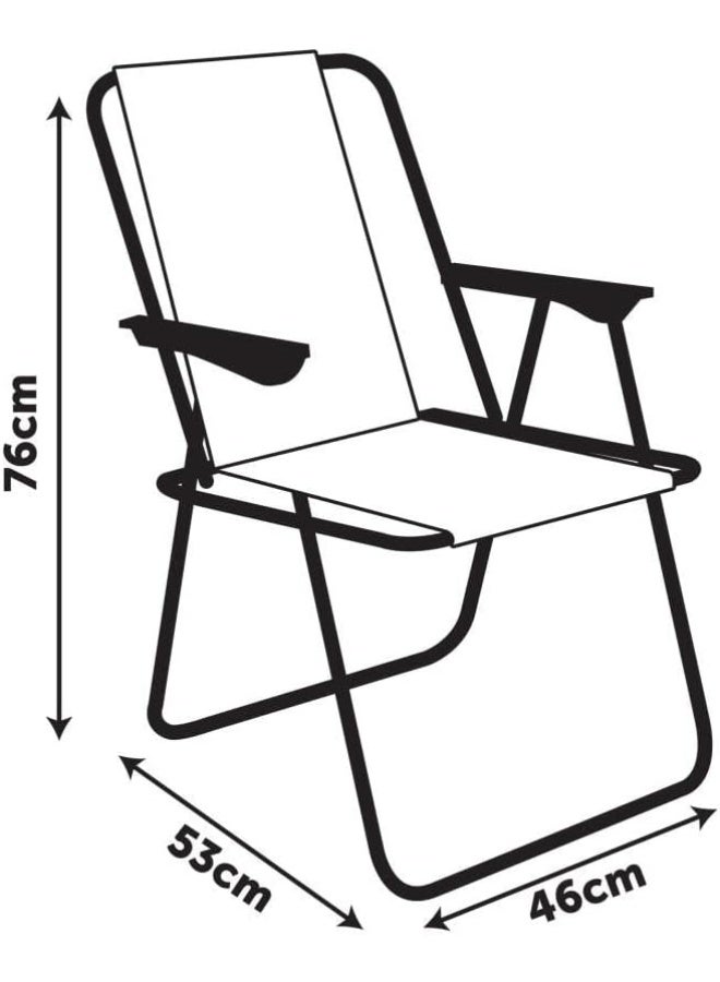 راكسوم كرسي شاطئ قابل للطي مع مساند للذراعين، مناسب للحديقة والنزهات والتخييم وصيد الأسماك، مناسب للاستخدام في الهواء الطلق - Image 2