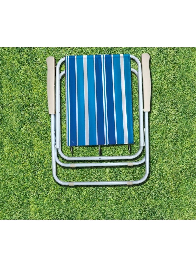 راكسوم كرسي شاطئ قابل للطي مع مساند للذراعين، مناسب للحديقة والنزهات والتخييم وصيد الأسماك، مناسب للاستخدام في الهواء الطلق - Image 5