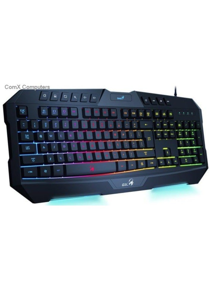 Genius Scorpion K20 RGB Gaming Keyboard - Customizable Backlit Keys, Multimedia Controls, Spill-Resistant Design - Image 1