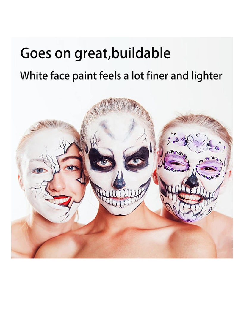 MEICOLY MEICOLY Clown White Face Body Paint Stick(1.06 Oz),Foundation cream Makeup,Face Paint for Halloween Joker Zombie Vampire Skeleton Skull Special Effects Mime Makeup,White Eye Black Stick for Sports - Image 3