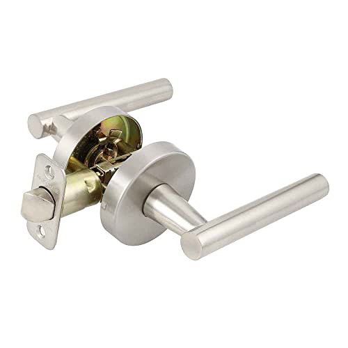 Design House 580951 Eastport Contemporary Passage Hall and Closet Door Lever Satin Nickel - Image 1