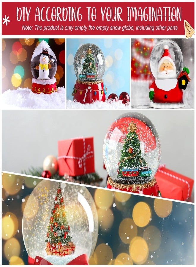 Uiifan مجموعة Uiifan المكونة من 16 كرة ثلجية مائية يمكنك صنعها بنفسك، مقاس 4 بوصات، مصنوعة من البلاستيك الشفاف، مزودة بغطاء قابل للفك، قابلة للتعبئة، مثالية للأعمال اليدوية، وعرضها في عيد الميلاد، وتزيين المنزل، وهدايا الأطفال. - Image 3