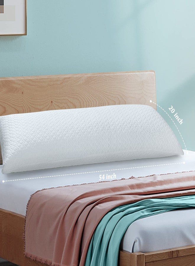 Rainmr Shredded Memory Foam Full Body Pillow - Side Sleeper - Huggable Long Pillow for Body Relief - with Ultra Soft Cooling Cover, 20 x 54 inches - Image 3