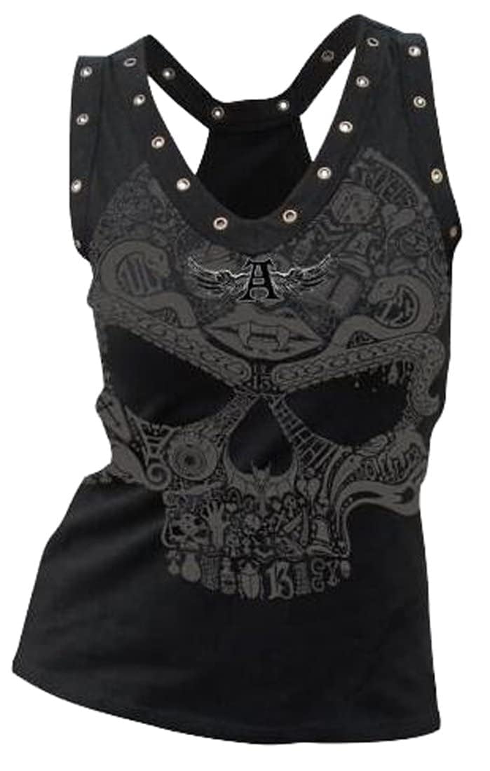 Fensajomon Skull Shirt for Women Tank Top Sleeveless Workout Summer Printed Loose Running T-Shirt XL - Image 1