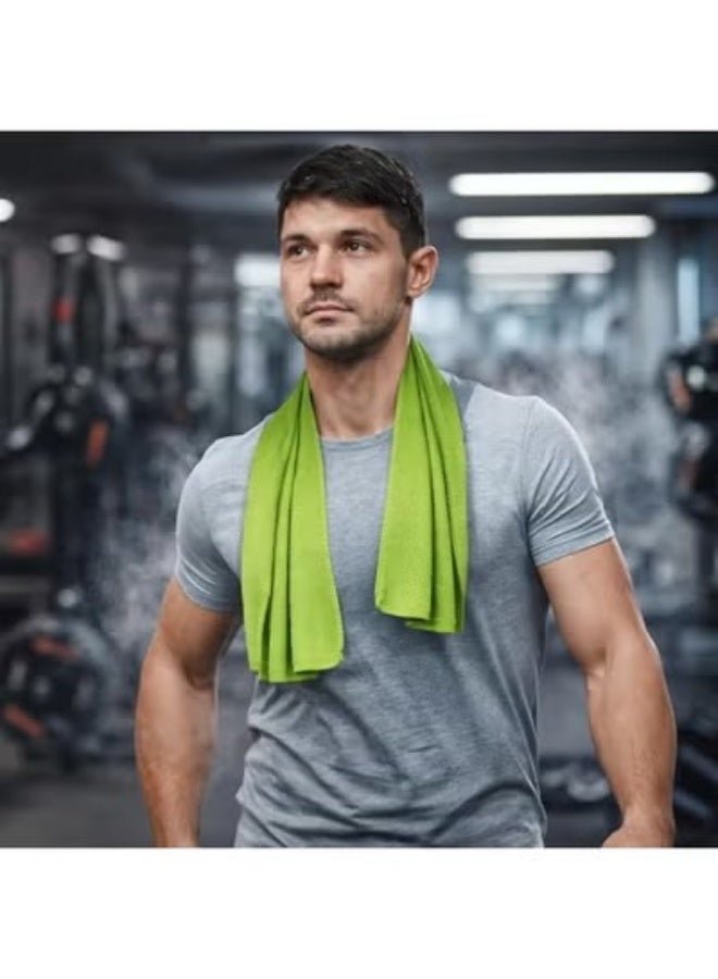 1PC Cooling Microfiber Towel for Workout & Sports, Quick Dry Sweat Towel with Instant Cooling Effect for Gym, Running, Yoga, Travel & Outdoor Activities - Random Color - Image 1