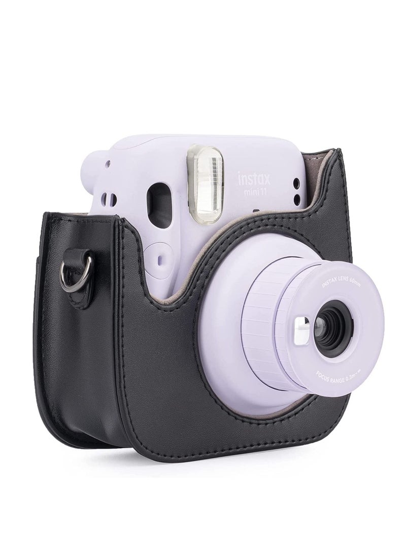 SYOSI PU Leather For Instax Camera Compact Case for Fujifilm Instax Mini 11/9/8/8+ Instant Film Camera Black Penguin  - Image 4