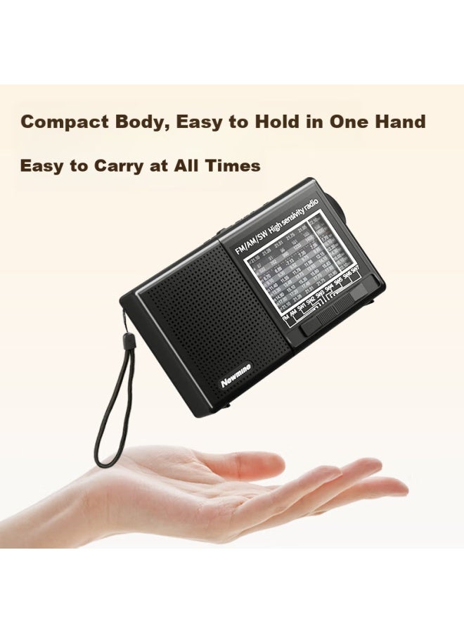 Newmine Bt526 Radio For Elderly With Led Light Mini Speaker Portable Fm Radio Semiconductor Rechargeable - Image 4