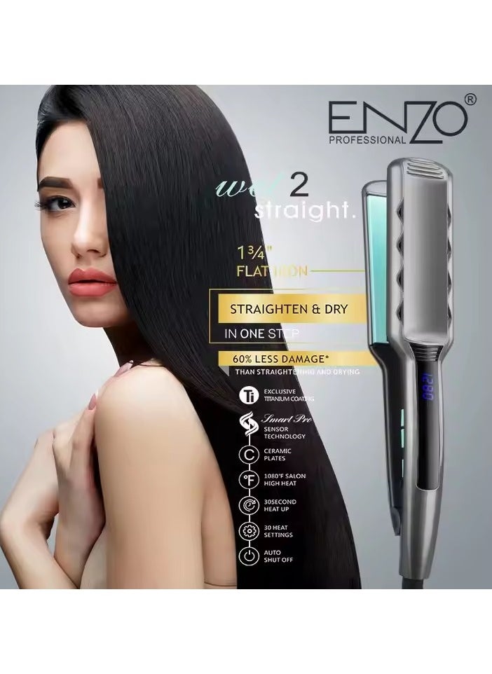 ENZO Professional - ENZO Full Keratin Treatment Electric Straightening Machine Professional Titanium Nice Flat Iron best seller Hair Straightener - Image 1
