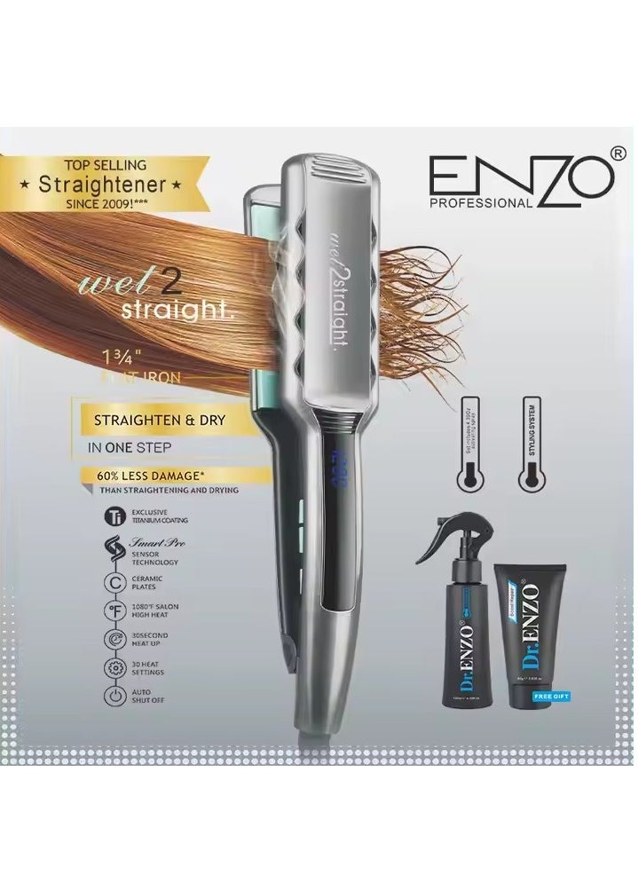 ENZO Professional - ENZO Full Keratin Treatment Electric Straightening Machine Professional Titanium Nice Flat Iron best seller Hair Straightener - Image 1