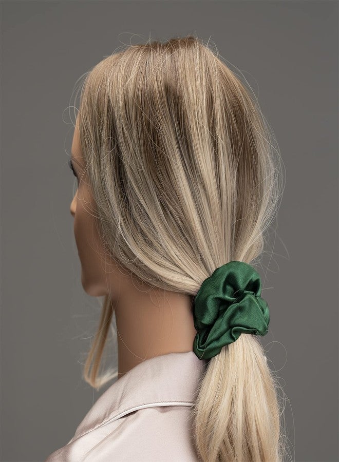 Silmer Silk Scrunchies for Hair 100% Mulberry Silk Hair Ties 3 Pack(Black, Navy Blue, Emerald) - Image 3