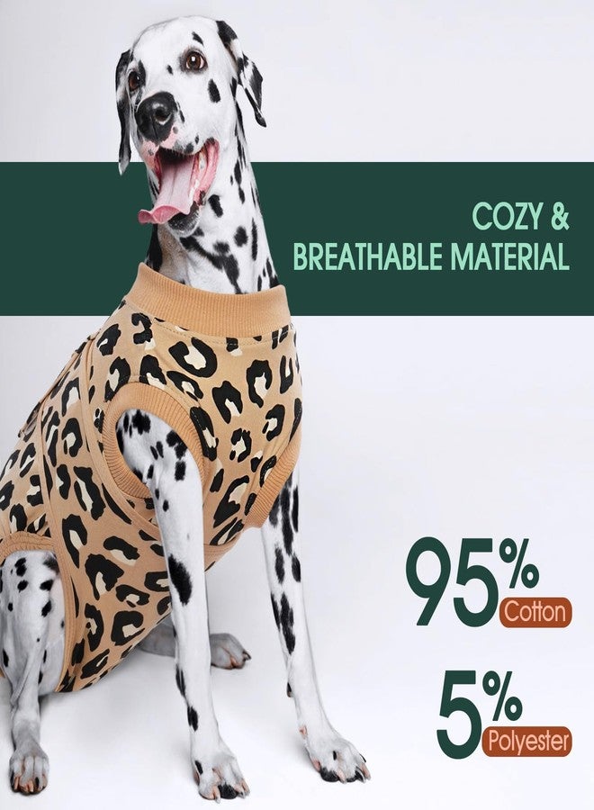 Kuoser Dog Recovery Suit for Dogs After Surgery,Professional Surgical Onesie for Female Male Dogs Spay Neuter,Soft Dog Surgery Suit Bodysuit for Abdominal Wounds Skin Disease,Coffee Leopard XS - Image 4