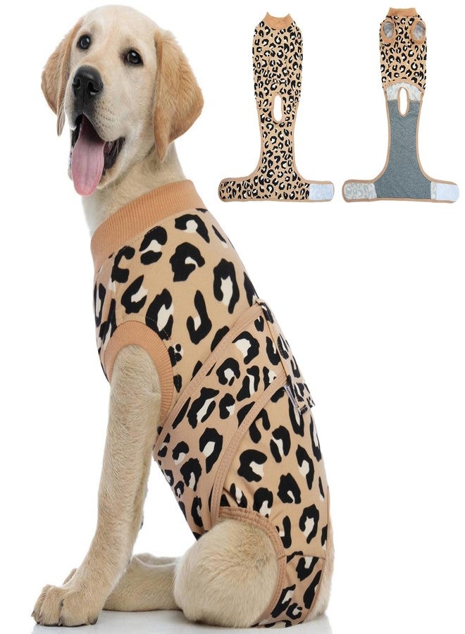 Kuoser Dog Recovery Suit for Dogs After Surgery,Professional Surgical Onesie for Female Male Dogs Spay Neuter,Soft Dog Surgery Suit Bodysuit for Abdominal Wounds Skin Disease,Coffee Leopard XS - Image 1