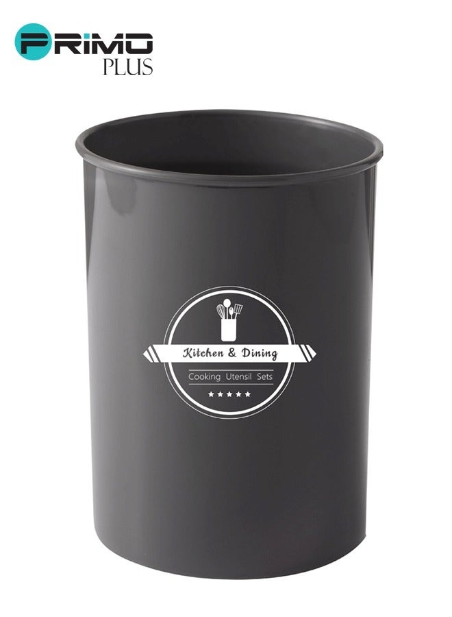 بريمو بلس مجموعة أدوات طعام مزودة بمقابض مكونة من 11 قطعة أسود/بني,طقم توزيع سيليكون بيد خشب 11 قطعه بالحامل - Image 5