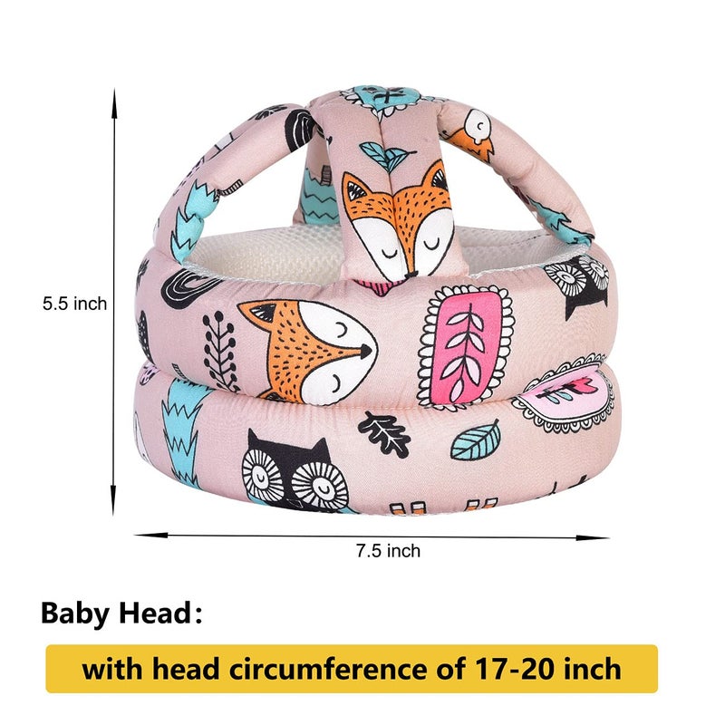 Umtiti Baby Adjustable Helmet, Lightweight and Soft, Great for Baby Learning to Walk and Crawl. Forest,Pink - Image 3