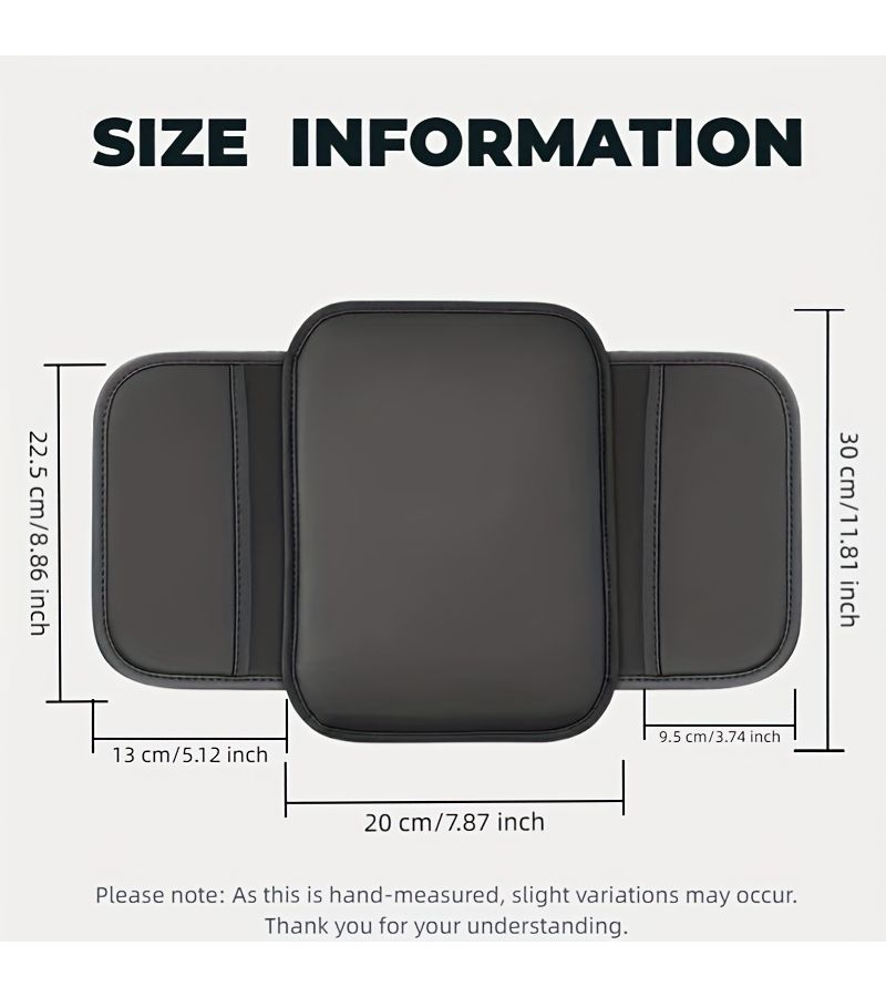Car Armrest Box Protection Mat Multifunctional Storage Bag Brown Glossy Double Pocket - Image 5